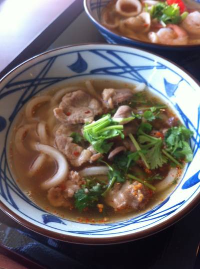 อูด้งหมูสไปซี่ ที่ ร้านอาหาร Marugame Seimen (มารุกาเมะ เซเมง) Future Park Rangsit
