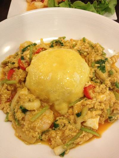 ข้าวไข่ข้นกะหรี่ทะเล ที่ ร้านอาหาร My Cafe The Library ข้าวไข่ข้นกะหรี่ทะเล ที่ ร้านอาหาร My Cafe The Library