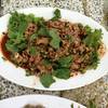 ลาบเป็ด ที่ ร้านอาหาร อิ่มปลาเผา ตลิ่งชัน