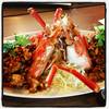 กุ้งแม่น้ำผัดกระเทียม ที่ ร้านอาหาร Secret Garden สาทร
