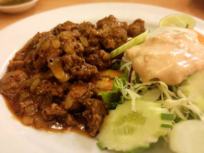 หมูลุกลัก Steak แบบเวียดนาม ที่ ร้านอาหาร หง่อนหลำ สะพานเหลือง