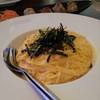 สปาเก็ตตี้ ครีมซอส ไข่กุ้ง แนวๆ ฟิวชั่น ระหว่าง อิตาเลี่ยน กับ ญี่ปุ่น อร่อยดี ที่ ร้านอาหาร the Cottage : Food Society