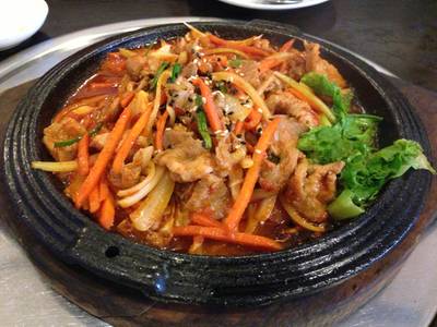 หมูผัดพริกเกาหลี (300 บาท) ที่ ร้านอาหาร ซังกุง