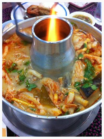 ต้มยำปลาคัง ที่ ร้านอาหาร กุ้งอบภูเขาไฟ