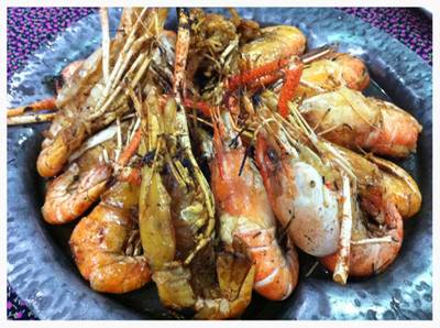 กุ้งอบภูเขาไฟ ที่ ร้านอาหาร กุ้งอบภูเขาไฟ