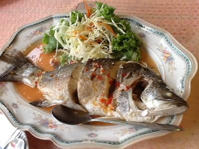 อันนี้ผิดหวังครับ ปลาไม่สด ตาขุ่นมาเลย เนื้อเละเชียว ที่ ร้านอาหาร เรือนทิพย์