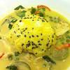 ข้าวไข่เจียวงาดำ เขียวหวานไก่ ที่ ร้านอาหาร My Cafe The Library