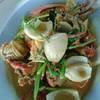 ปูเนื้อผัดผงกะหรี่ ที่ ร้านอาหาร วังมุข