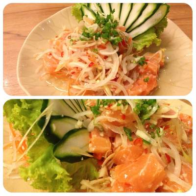 ยำแซลมอน ที่ ร้านอาหาร Kansai Fu(ll)