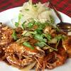 กุ้งผัดมะขามเปียก หวานไปนิดแต่กุ้งเปลือกกรอบ กินได้ทั้งเปลือกเลย ที่ ร้านอาหาร ปากน้ำซีฟู้ด