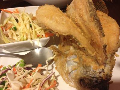 ปลาแรดตำมะม่วง ปลาทอดกรอบอร่อย แต่ยำมะม่วงเฉยๆ 245- ที่ ร้านอาหาร iKitchen ปลาแรดตำมะม่วง ปลาทอดกรอบอร่อย แต่ยำมะม่วงเฉยๆ 245- ที่ ร้านอาหาร iKitchen