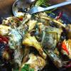 ปลาเก๋าอบหม้อดิน ที่ ร้านอาหาร กั๋มหล่ง