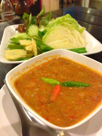 น้ำพริกไข่ปู ที่ ร้านอาหาร ครัวลุงเชย (อ่างศิลา)