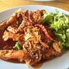 กุ้งราดซอสมะขาม ที่ ร้านอาหาร จุดชมวิวทะเลกรุงเทพฯ