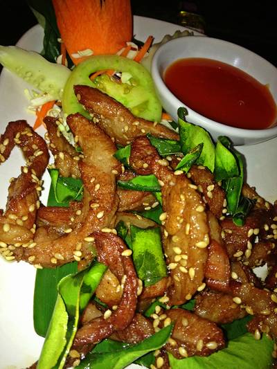 หมูแดดเดียว ที่ ร้านอาหาร Waterside Resort Restaurant