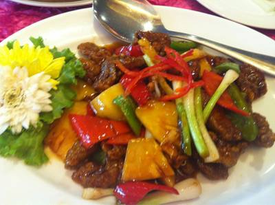 เนื้อเป็ดผัดเปรี้ยวหวาน ที่ ร้านอาหาร Jasmine