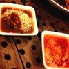 น้ำจิ้มเต้าหู้ทอด 2 แบบ ที่ ร้านอาหาร คุณเชิญ มังสวิรัติ