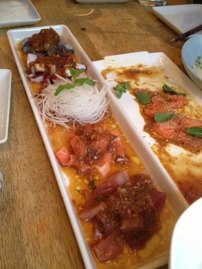 ทะเลดิบ อันนี้อร่อยมาก จัดไป2จาน ที่ ร้านอาหาร ปลาดิบ