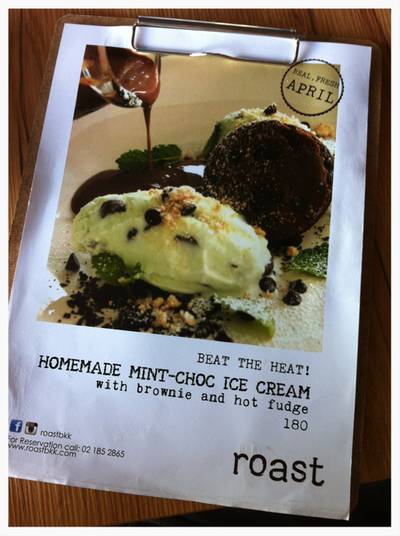Homemade Mint Choc ที่ ร้านอาหาร Roast Coffee & Eatery