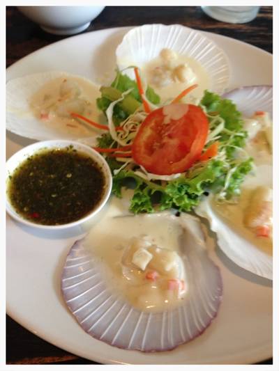 หอยเชลล์อบชีท ที่ ร้านอาหาร กินข้าวบ้านเพื่อน