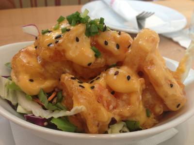 กุ้งทอดครีมสลัด ที่ ร้านอาหาร Tony Roma's Siam Paragon