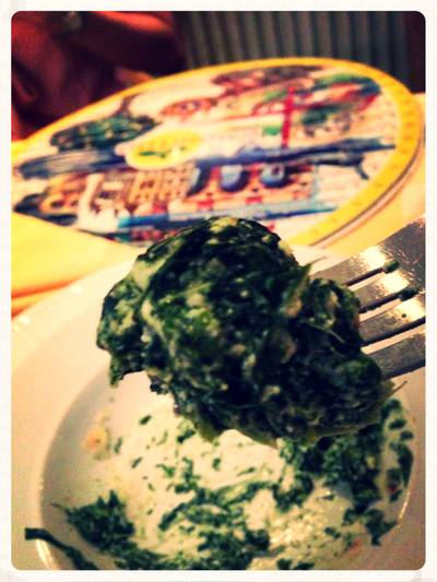 ผักโขมอบชีส (ชีส:ผักโขม = 50:50) ที่ ร้านอาหาร Pizzeria Limoncello