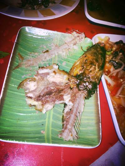 ปลาดุกย่าง ที่ ร้านอาหาร ลาบเป็ดเมืองยศสุนทร
