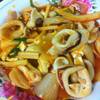 หมึกผัดไข่เค็ม ที่ ร้านอาหาร โรจน์ ซีฟู้ด