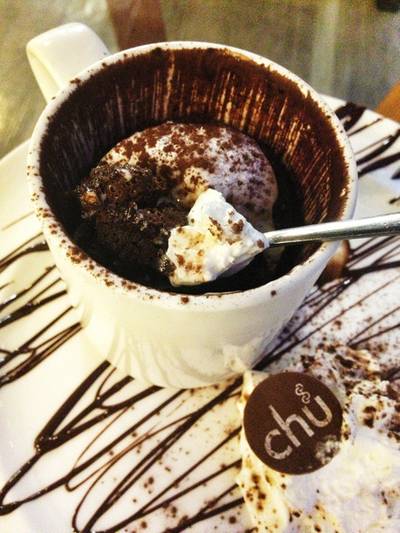 Hot Chocolate Cake ที่ ร้านอาหาร Chu