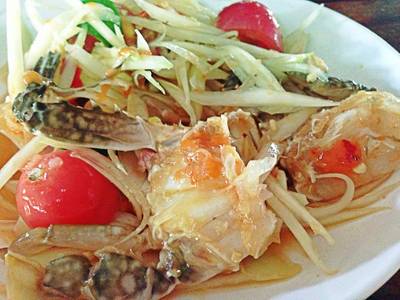ส้มคำปูม้่า ที่ ร้านอาหาร ครกไม้ไทยลาว