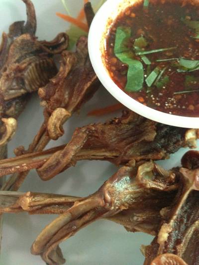 ปากเป็ดทอด ที่ ร้านอาหาร อีสานเฮ้าส์