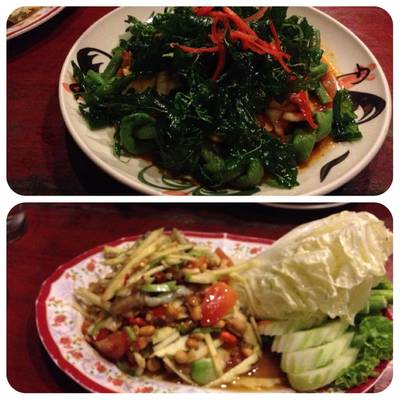 ผัดเผ็ดทะเล..กะ..ตำมะเขือเปราะ ที่ ร้านอาหาร ครัวแกงเผ็ด ผัดเผ็ดทะเล..กะ..ตำมะเขือเปราะ ที่ ร้านอาหาร ครัวแกงเผ็ด