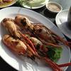 กุ้งเผา ที่ ร้านอาหาร มุมอร่อย นาเกลือ