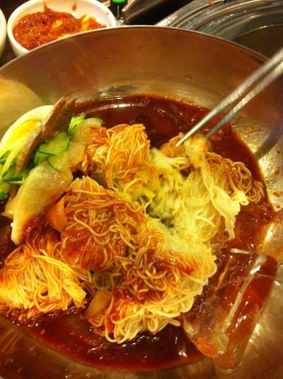 บะหมี่เย็น ที่ ร้านอาหาร Myeong Ga (เมียงคา)