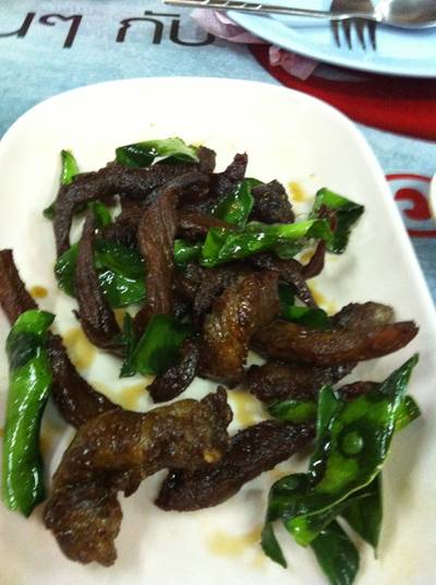 เนื้อแดด 75 ที่ ร้านอาหาร เส่ย