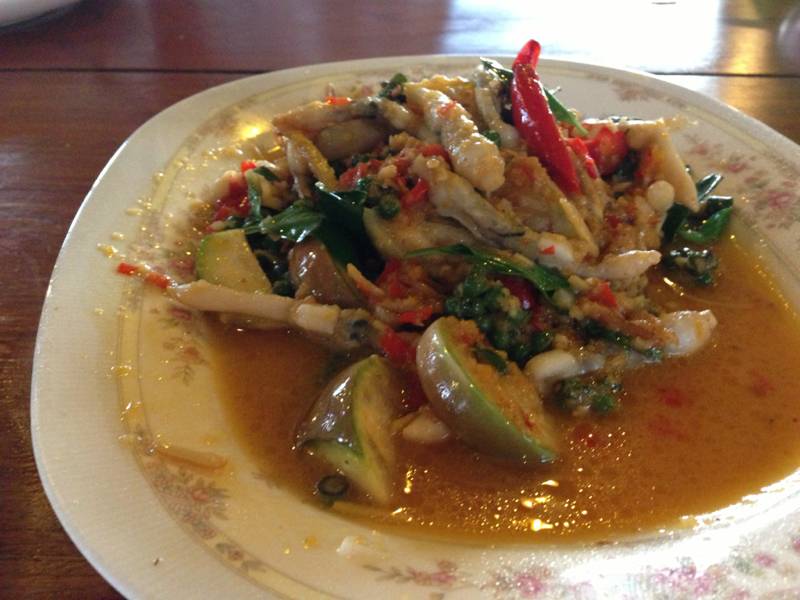 หอยหลอดผัดฉ่า ที่ ร้านอาหาร ลมทะเล